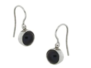 Zilveren oorhangers met zwarte Parel
