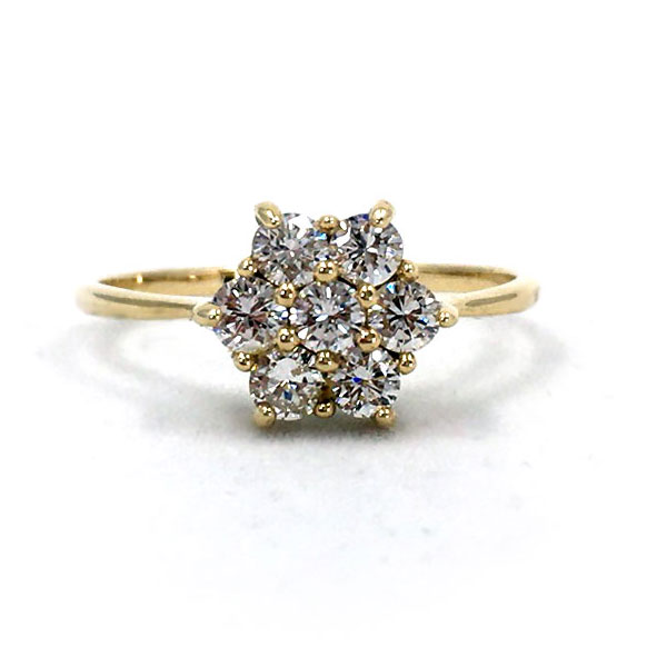 geelgouden ring met Diamant