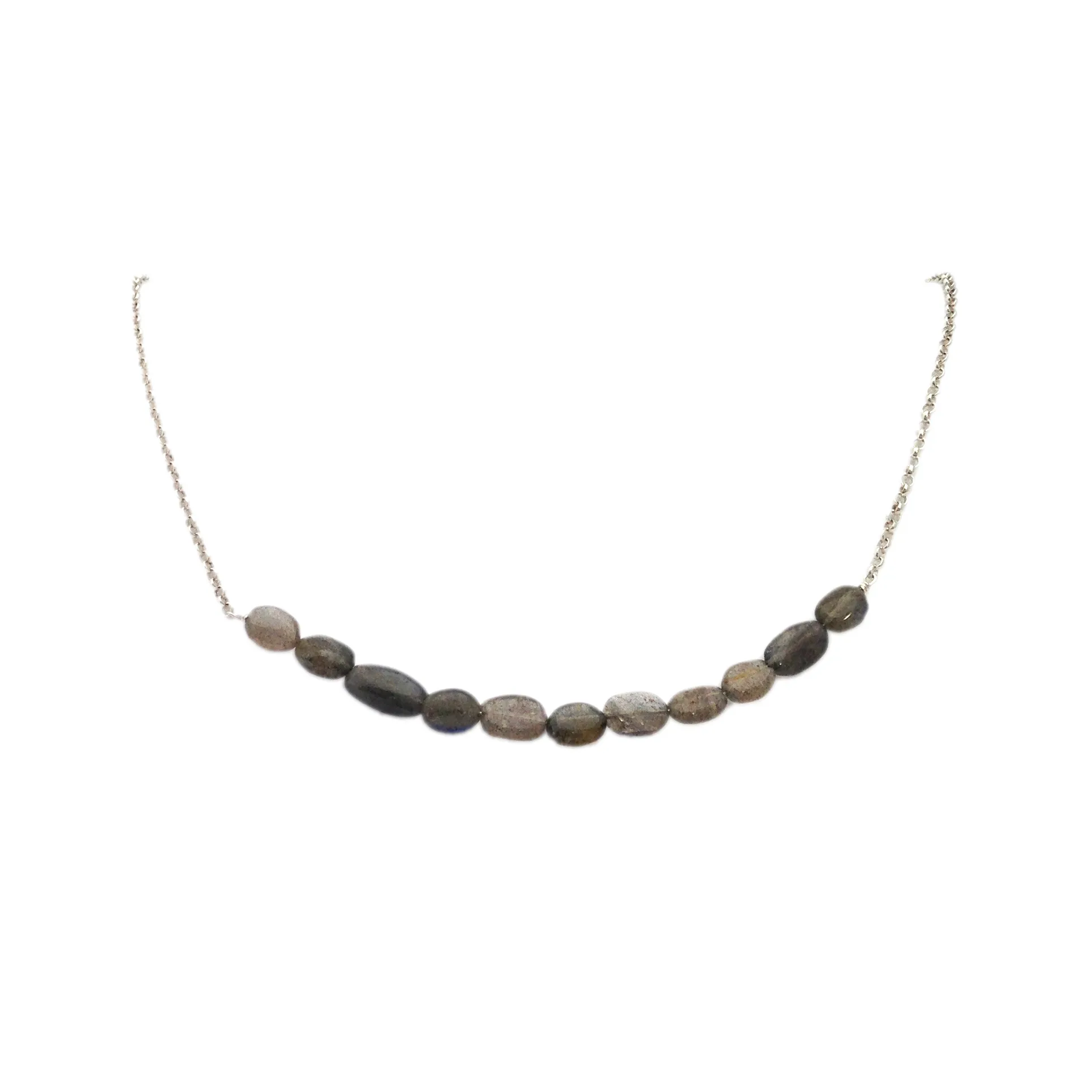 Zilveren collier met Labradoriet