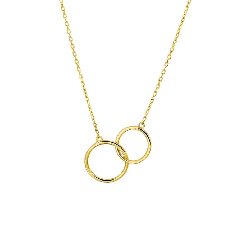 Geelgouden collier 2 ringen