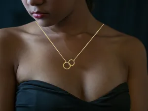 Geelgouden collier 2 ringen Geelgouden collier 2 ringen