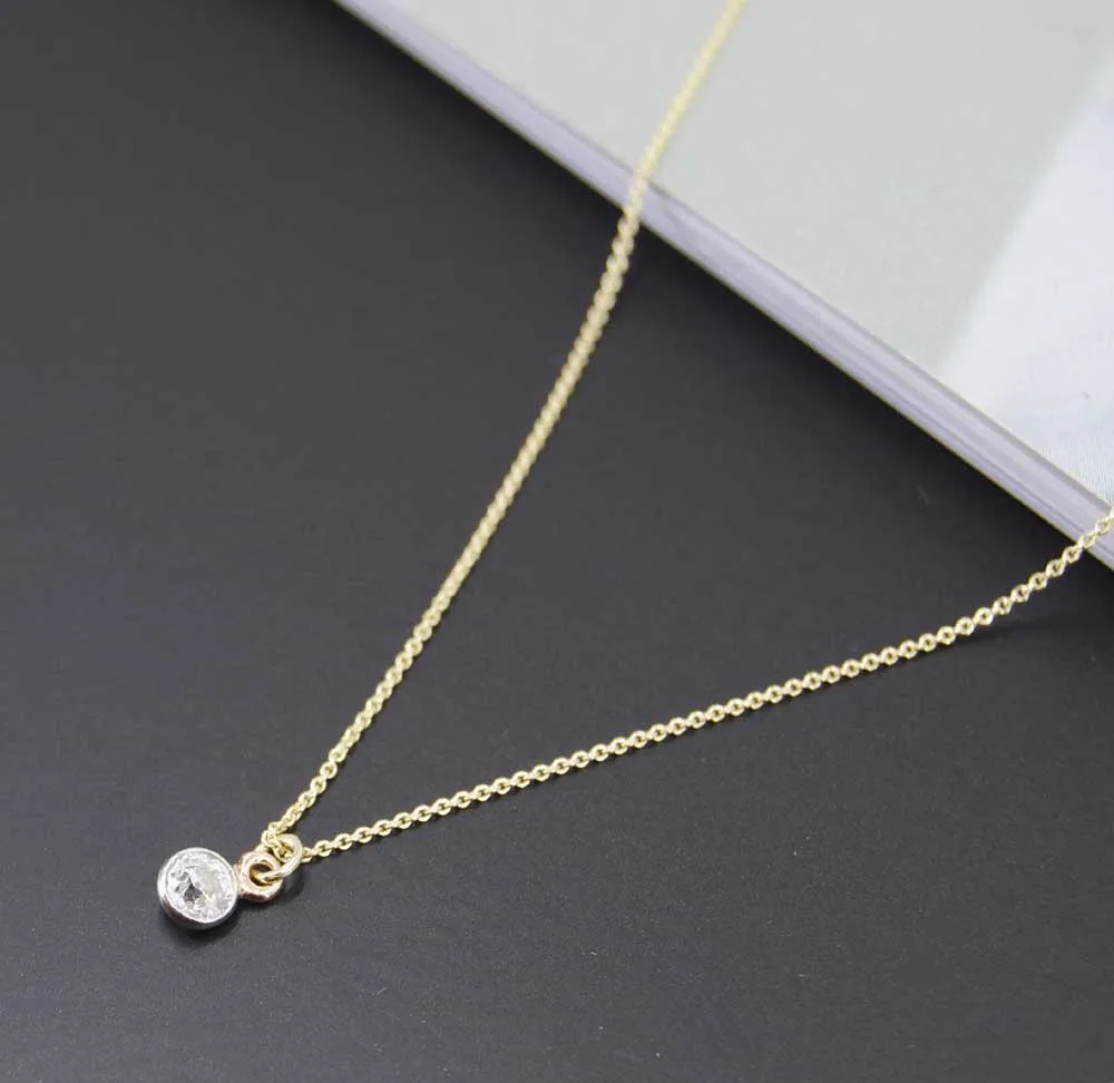 Geelgouden ketting met Diamant 0,10ct