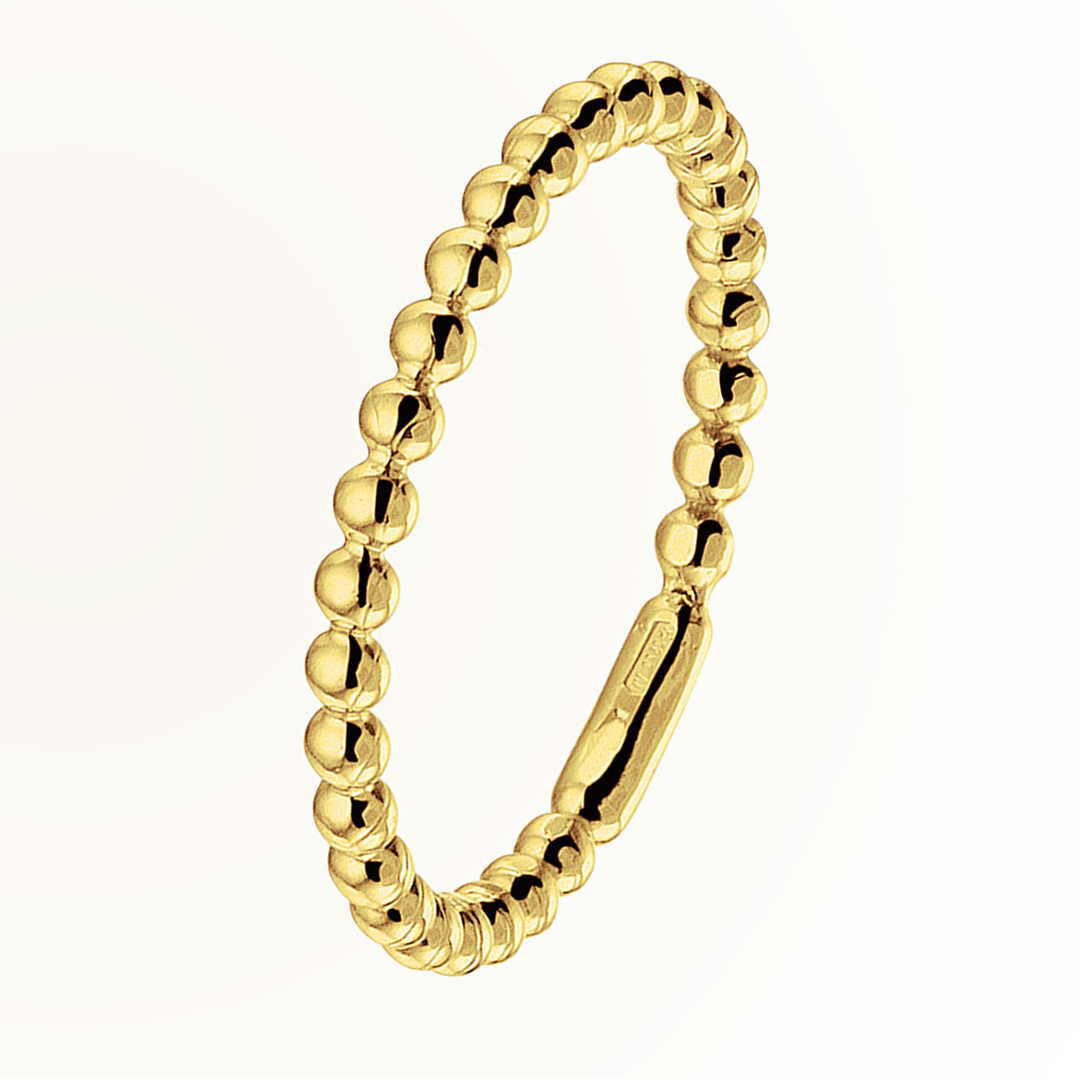 14k Geelgouden Aanschruifring met Bolletjes