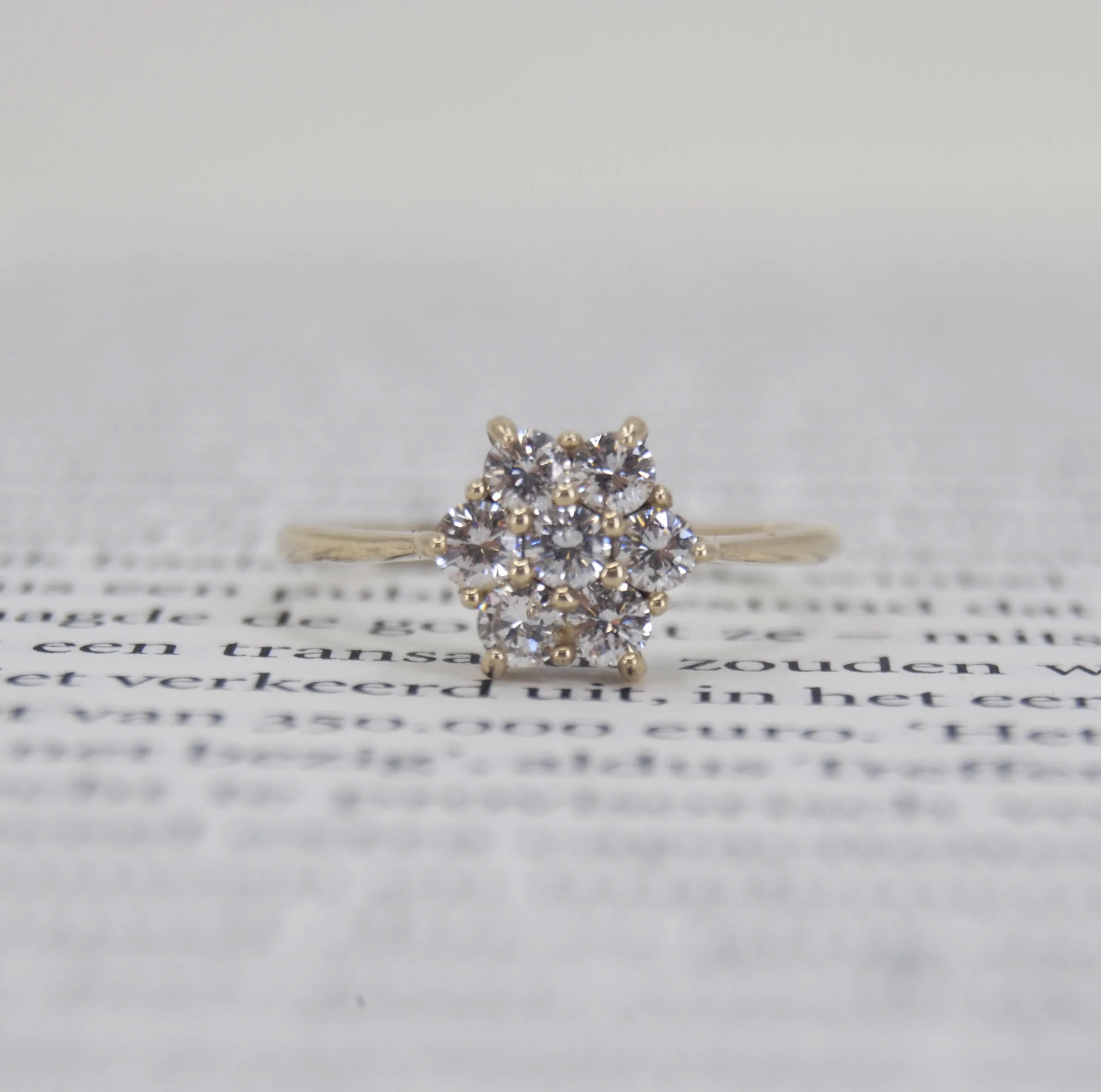 Geelgouden ring met Diamant