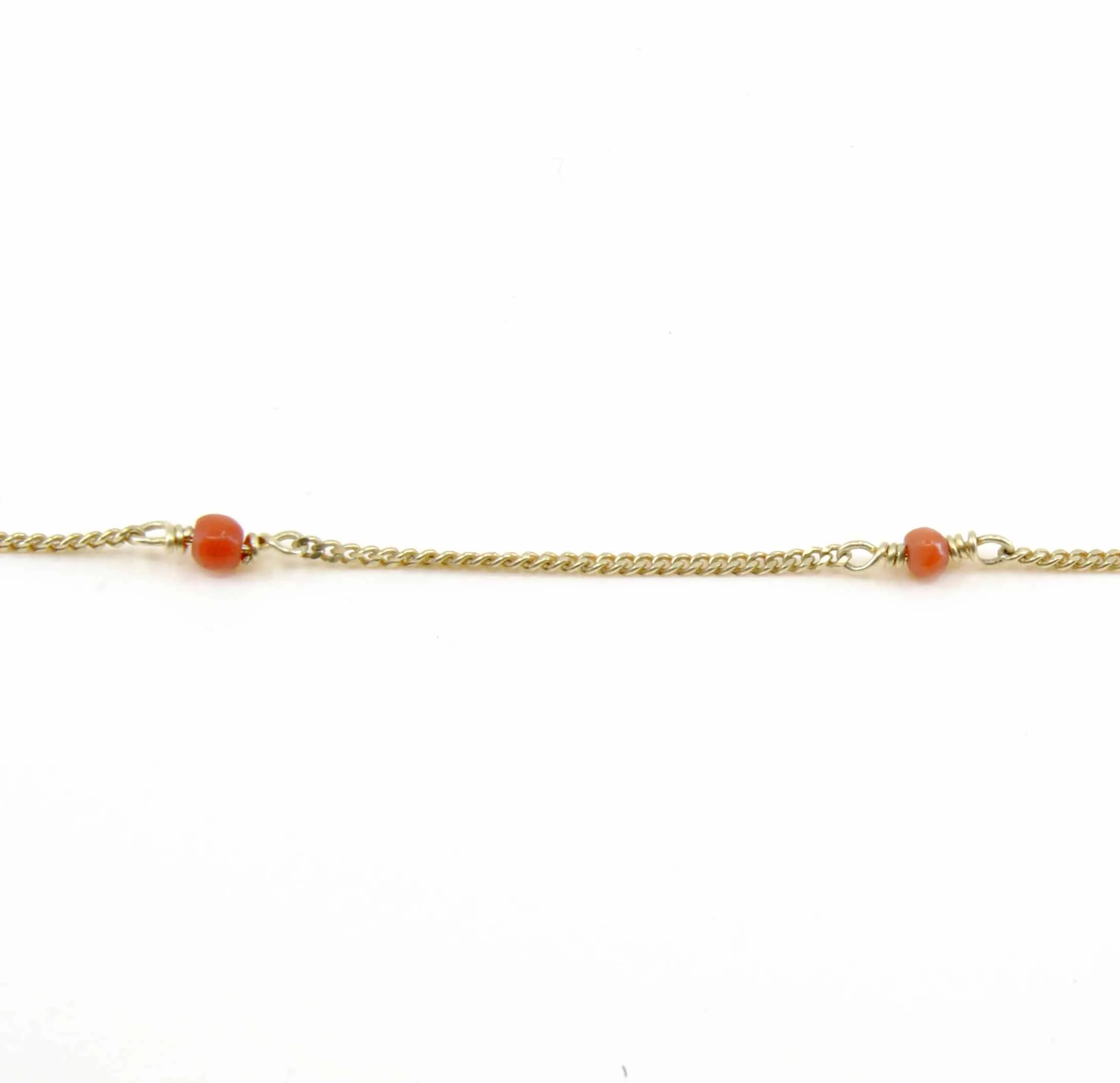 Zilver/verguld collier met Bloedkoraal