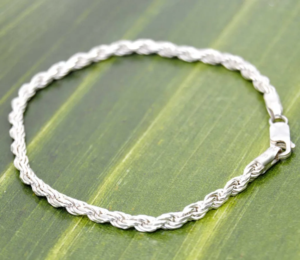Zilveren koord armband 3 mm