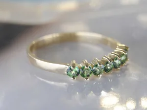 Geelgouden ring Lucca met groene Topaas