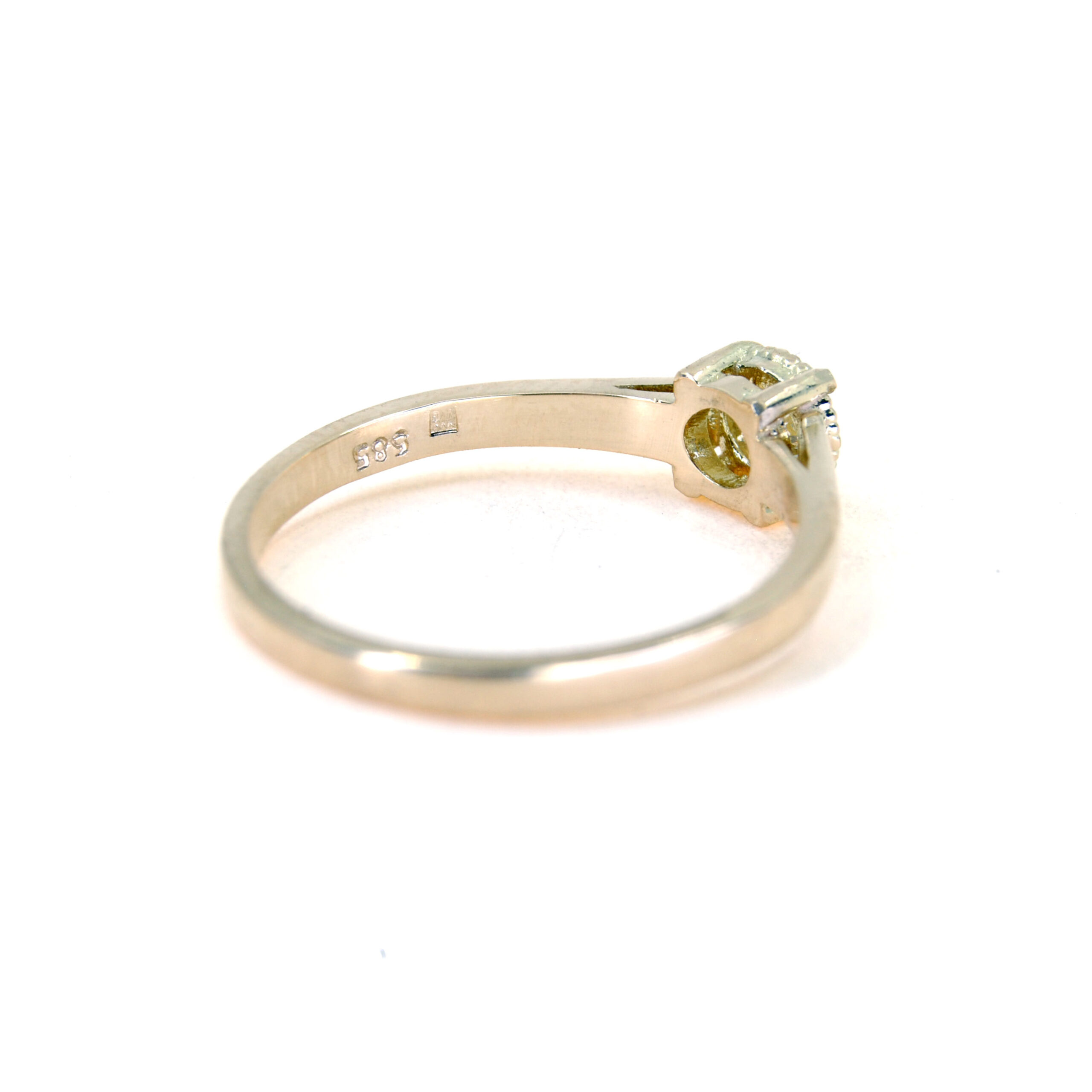 14k geelgouden ring Troia met natuurlijke briljant geslepen Diamant 0,25t.