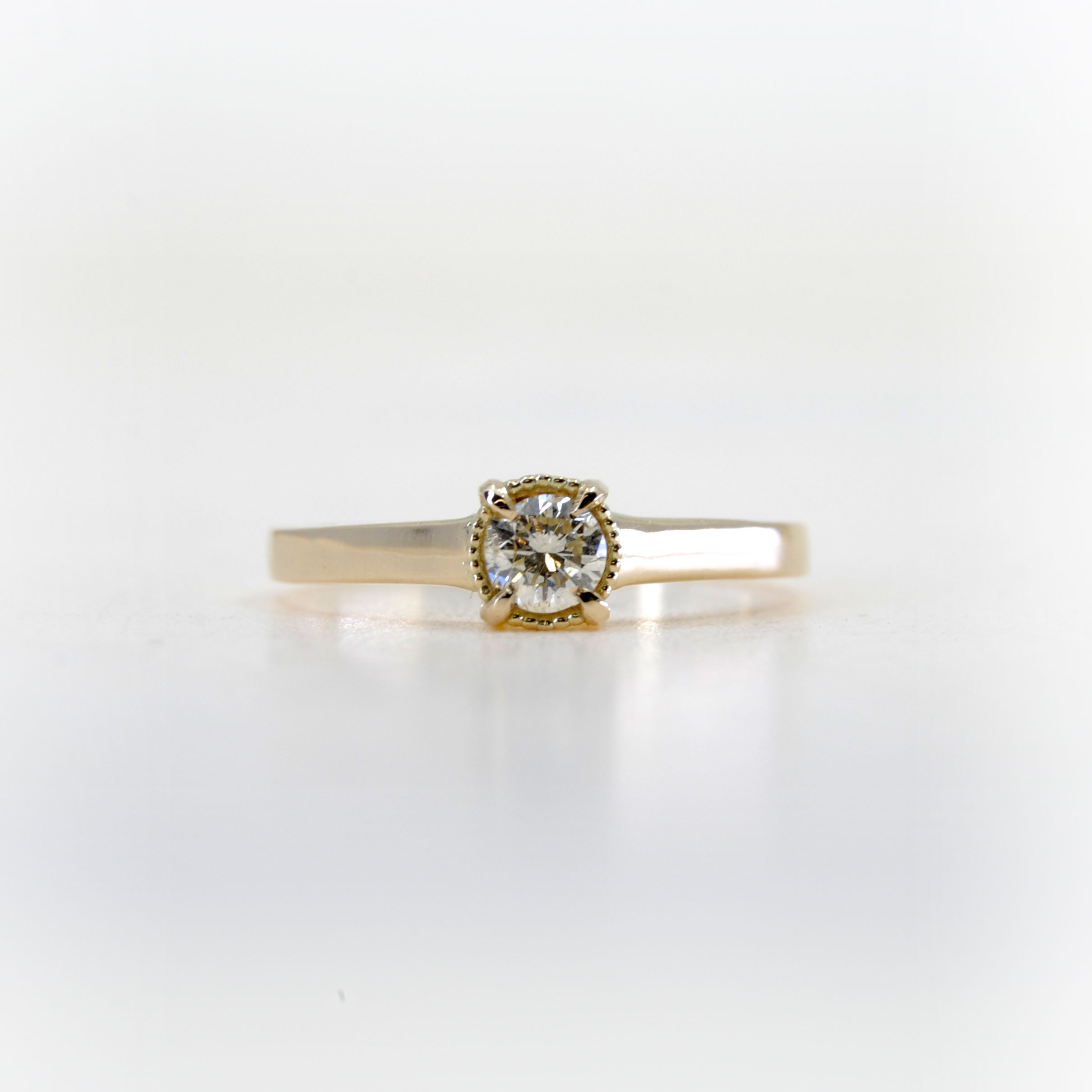 14k geelgouden ring Troia met natuurlijke briljant geslepen Diamant 0,25t.