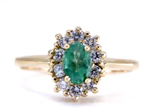 Gouden ring Luik met Smaragd en Diamant Gouden ring Luik met Smaragd en Diamant