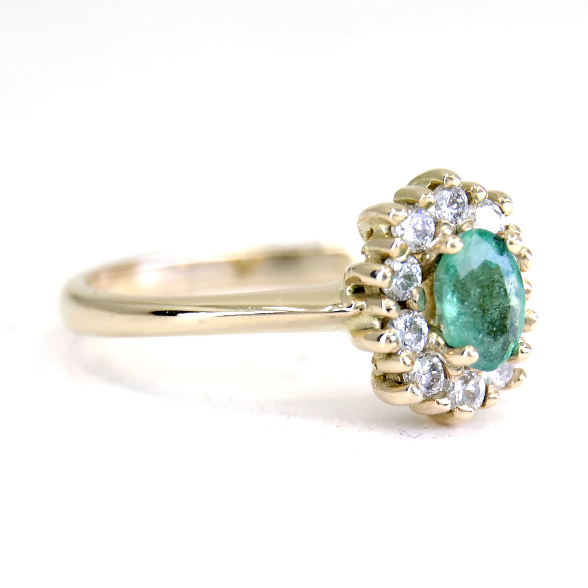 Gouden ring Luik met Smaragd en Diamant