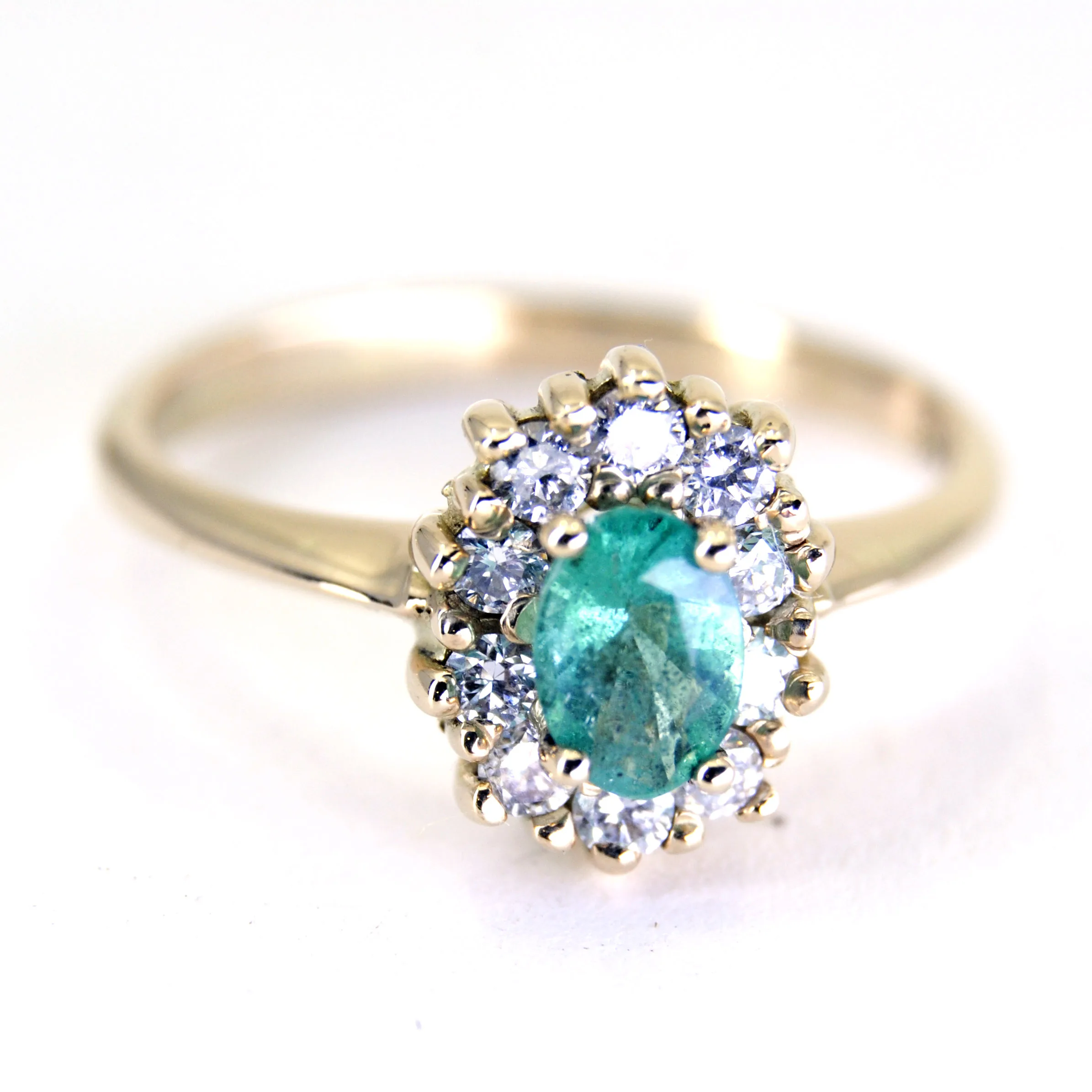 Gouden ring Luik met Smaragd en Diamant