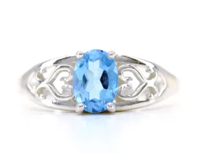 Zilveren Ring Leiden met Blauwe Topaas